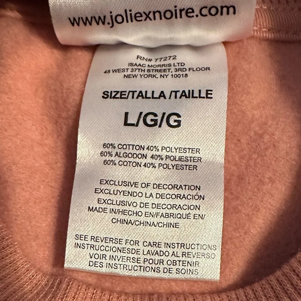 Jolie Noire Women's Noire Is What I'm Wearing Today Sweatshirt L dusty pink